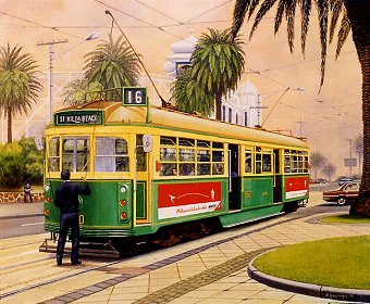 Melbourne Paintings. Melbourne W-Class Trams - Paintings by Peter Gerasimon.